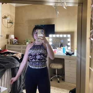 floral cropped halter top